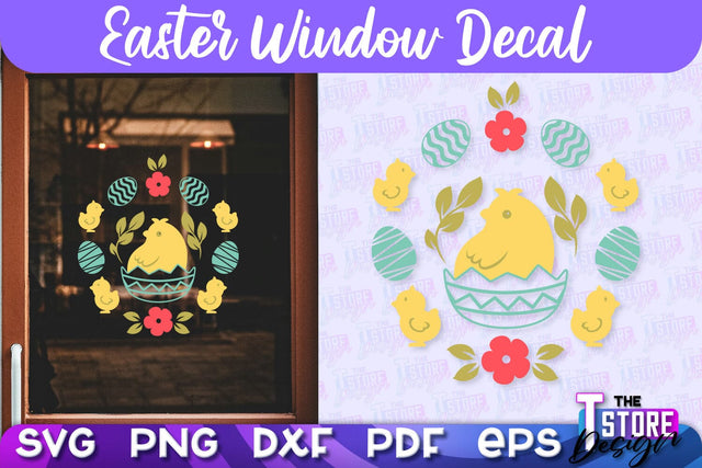 Easter Window Decal | Easter Design | Happy Easter SVG SVG The T Store Design 