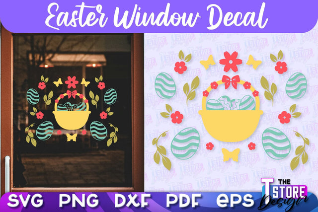 Easter Window Decal | Easter Design | Happy Easter SVG SVG The T Store Design 