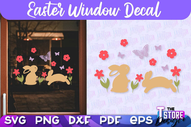 Easter Window Decal | Easter Design | Happy Easter SVG SVG The T Store Design 