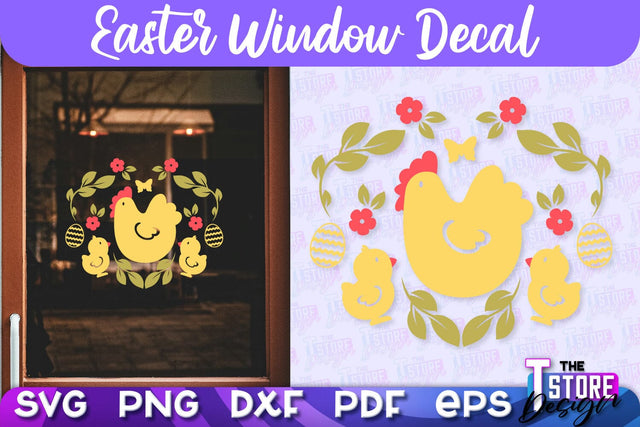 Easter Window Decal | Easter Design | Happy Easter SVG SVG The T Store Design 
