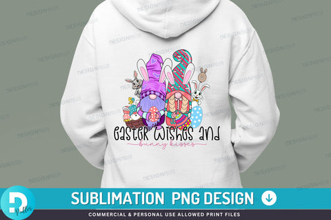 Easter wishes and bunny kisses PNG Design Sublimation Regulrcrative 