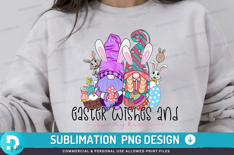 Easter wishes and bunny kisses PNG Design Sublimation Regulrcrative 