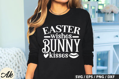 Easter Wishes Bunny Kisses SVG And Sticker PNG Design SVG akazaddesign 