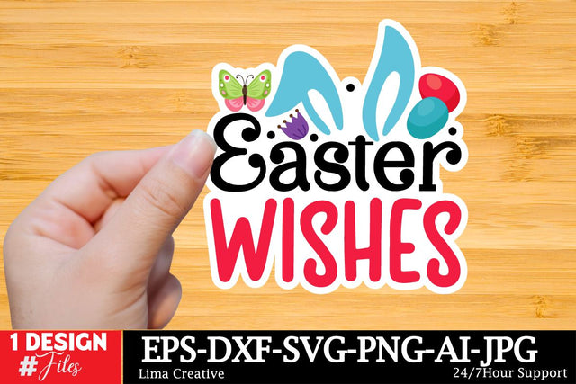 Easter Wishes Sticker SVG Cut File, Happy Easter SVG Design, Easter SVG Bundle, Easter Sublimation PNG,Easter Sublimation Bundle, Easter GRaphic Illustration SVG Insomnia Std 