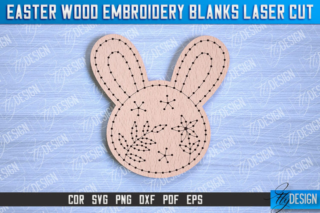 Easter Wood Embroidery Blanks | Laser Cut Design | CNC File SVG Fly Design 