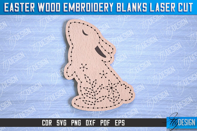 Easter Wood Embroidery Blanks | Laser Cut Design | CNC File SVG Fly Design 