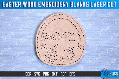 Easter Wood Embroidery Blanks | Laser Cut Design | CNC File SVG Fly Design 