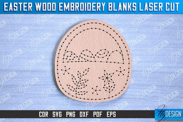 Easter Wood Embroidery Blanks | Laser Cut Design | CNC File SVG Fly Design 