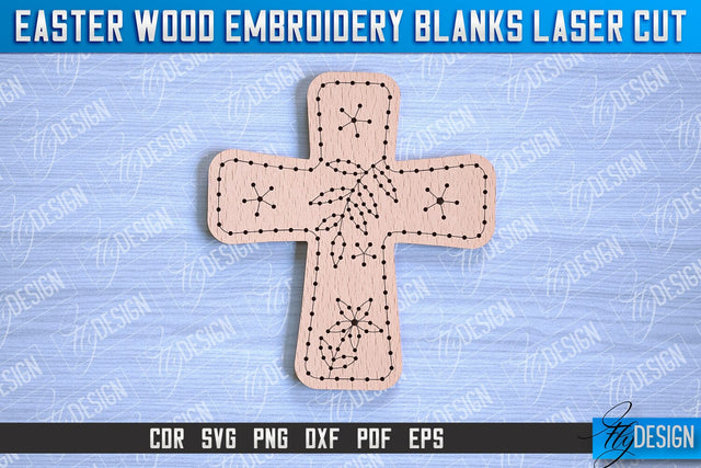 Easter Wood Embroidery Blanks | Laser Cut Design | CNC File SVG Fly Design 
