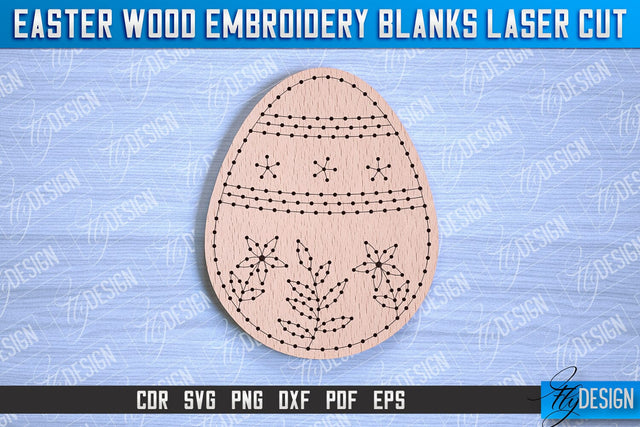 Easter Wood Embroidery Blanks | Laser Cut Design | CNC File SVG Fly Design 