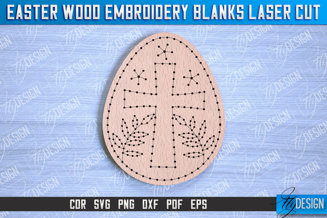Easter Wood Embroidery Blanks | Laser Cut Design | CNC File SVG Fly Design 