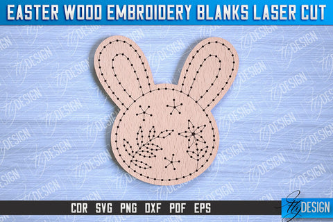 Easter Wood Embroidery Blanks | Laser Cut Design | CNC File SVG Fly Design 