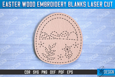 Easter Wood Embroidery Blanks | Laser Cut Design | CNC File SVG Fly Design 