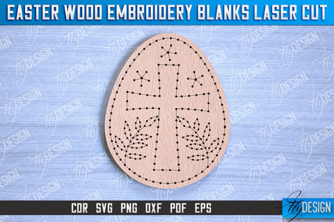 Easter Wood Embroidery Blanks | Laser Cut Design | CNC File SVG Fly Design 