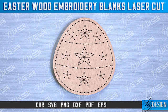 Easter Wood Embroidery Blanks | Laser Cut Design | CNC File SVG Fly Design 