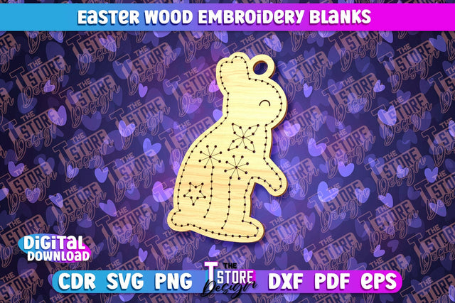 Easter Wood Embroidery Blanks | Laser Cut Design | CNC File SVG The T Store Design 