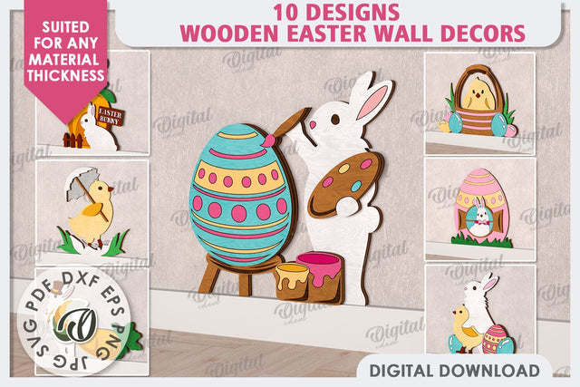 Easter Wooden Decor Laser Cut Bundle. Wall Decor SVG SVG Evgenyia Guschina 