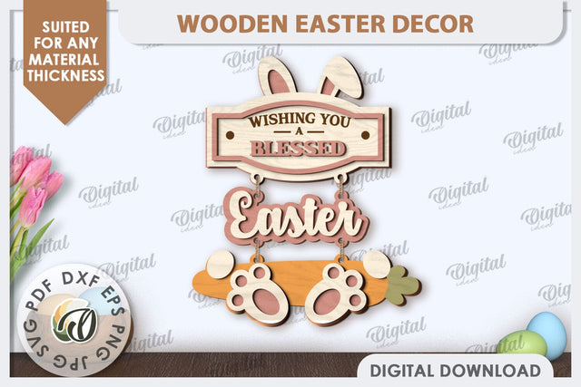 Easter Wooden Decor Laser Cut. Home Decor. Easter Decor SVG SVG Evgenyia Guschina 