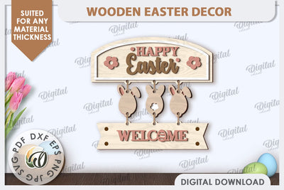 Easter Wooden Decor Laser Cut. Home Decor. Easter Decor SVG SVG Evgenyia Guschina 