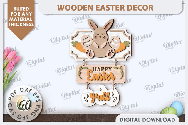 Easter Wooden Decor Laser Cut. Home Decor. Easter Decor SVG SVG Evgenyia Guschina 