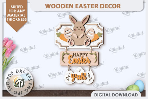 Easter Wooden Decor Laser Cut. Home Decor. Easter Decor SVG SVG Evgenyia Guschina 
