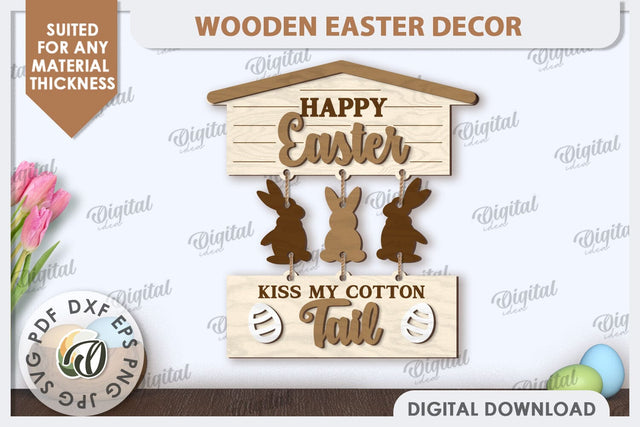 Easter Wooden Decor Laser Cut. Home Decor. Easter Decor SVG SVG Evgenyia Guschina 