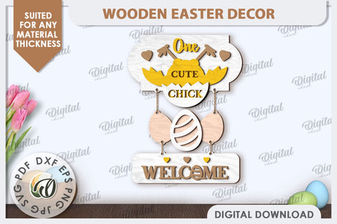 Easter Wooden Decor Laser Cut. Home Decor. Easter Decor SVG SVG Evgenyia Guschina 
