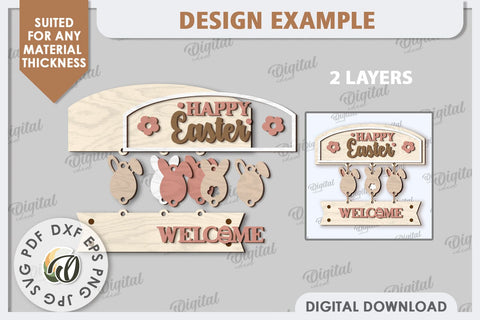 Easter Wooden Decor Laser Cut. Home Decor. Easter Decor SVG SVG Evgenyia Guschina 