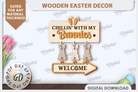 Easter Wooden Decor Laser Cut. Home Decor. Easter Decor SVG SVG Evgenyia Guschina 