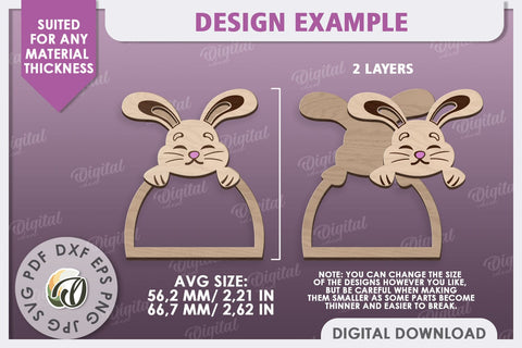 Easter Wooden Napkin Ring Laser Cut. Easter Decor SVG SVG Evgenyia Guschina 