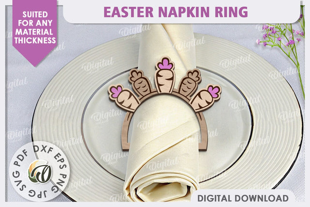 Easter Wooden Napkin Ring Laser Cut. Easter Decor SVG SVG Evgenyia Guschina 