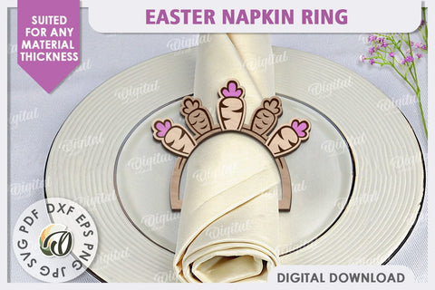 Easter Wooden Napkin Ring Laser Cut. Easter Decor SVG SVG Evgenyia Guschina 
