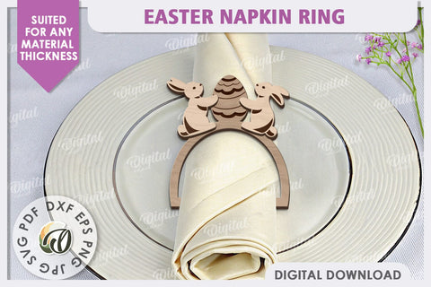 Easter Wooden Napkin Ring Laser Cut. Easter Decor SVG SVG Evgenyia Guschina 