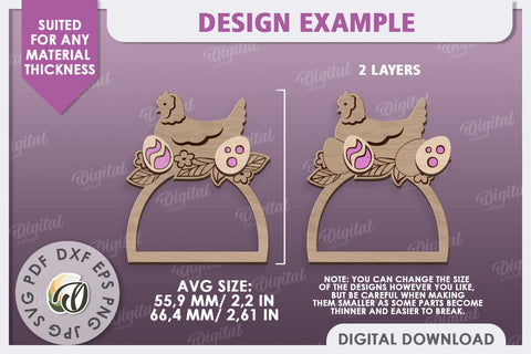 Easter Wooden Napkin Ring Laser Cut. Easter Decor SVG SVG Evgenyia Guschina 
