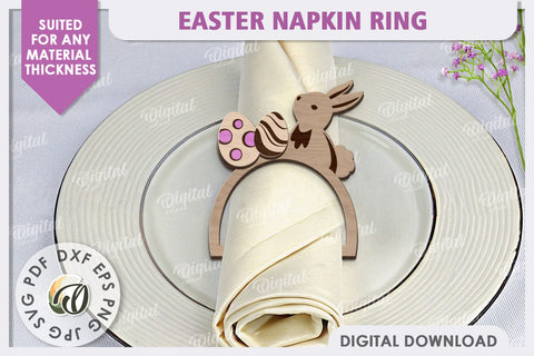 Easter Wooden Napkin Ring Laser Cut. Easter Decor SVG SVG Evgenyia Guschina 