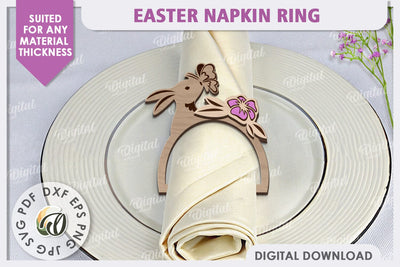 Easter Wooden Napkin Ring Laser Cut. Easter Decor SVG SVG Evgenyia Guschina 