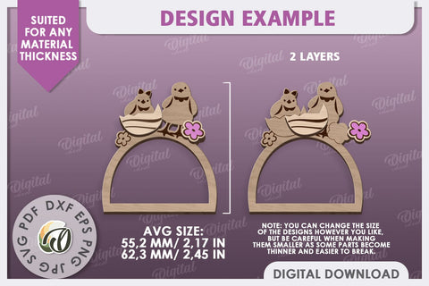 Easter Wooden Napkin Ring Laser Cut. Easter Decor SVG SVG Evgenyia Guschina 