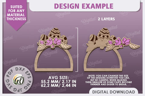 Easter Wooden Napkin Ring Laser Cut. Easter Decor SVG SVG Evgenyia Guschina 