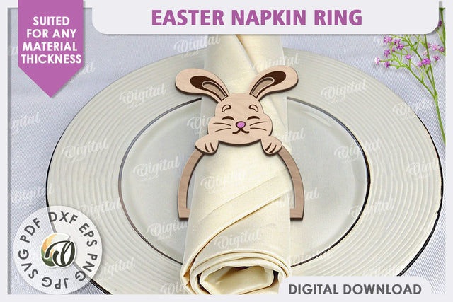 Easter Wooden Napkin Ring Laser Cut. Easter Decor SVG SVG Evgenyia Guschina 