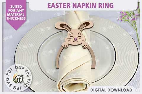 Easter Wooden Napkin Ring Laser Cut. Easter Decor SVG SVG Evgenyia Guschina 