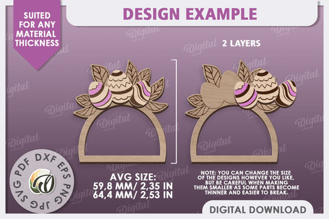 Easter Wooden Napkin Ring Laser Cut. Easter Decor SVG SVG Evgenyia Guschina 