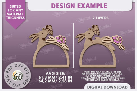 Easter Wooden Napkin Ring Laser Cut. Easter Decor SVG SVG Evgenyia Guschina 