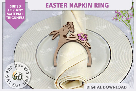 Easter Wooden Napkin Rings LaserCut Bundle. Easter Decor SVG SVG Evgenyia Guschina 
