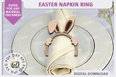 Easter Wooden Napkin Rings LaserCut Bundle. Easter Decor SVG SVG Evgenyia Guschina 