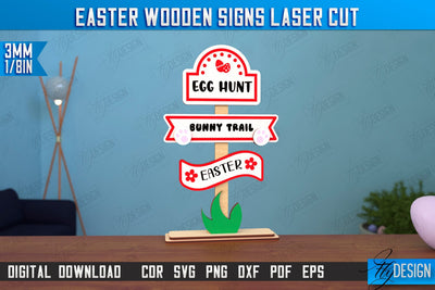 Easter Wooden Sign | Easter Stand | Easter Bunny | Home Décor | CNC File SVG Fly Design 