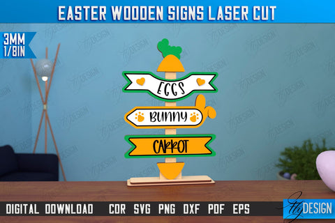 Easter Wooden Sign | Easter Stand | Easter Bunny | Home Décor | CNC File SVG Fly Design 