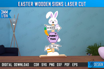 Easter Wooden Sign | Easter Stand | Easter Bunny | Home Décor | CNC File SVG Fly Design 