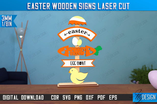 Easter Wooden Sign | Easter Stand | Easter Bunny | Home Décor | CNC File SVG Fly Design 