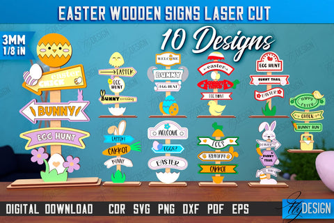Easter Wooden Signs Bundle | Easter Stands | Easter Bunny | Home Décor | CNC Files SVG Fly Design 