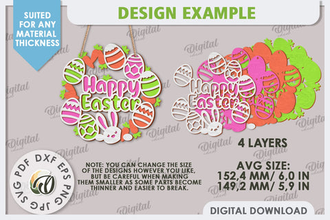 Easter Wreath Laser Cut. Spring Home Decor. Door Sign SVG SVG Evgenyia Guschina 